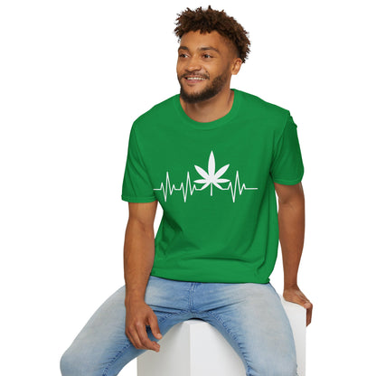 Funny Weed Cannabis Marijuana Leaf Heartbeat Stoner Tie Dye T-Shirt For Men Women T-Shirt