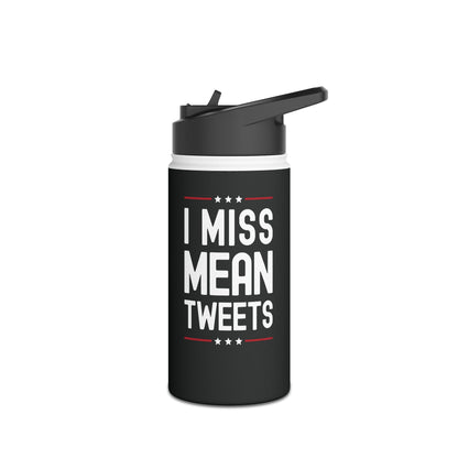 Funny I Miss Mean Tweets Trump 2024 Fathers Day Water Bottle Men Women