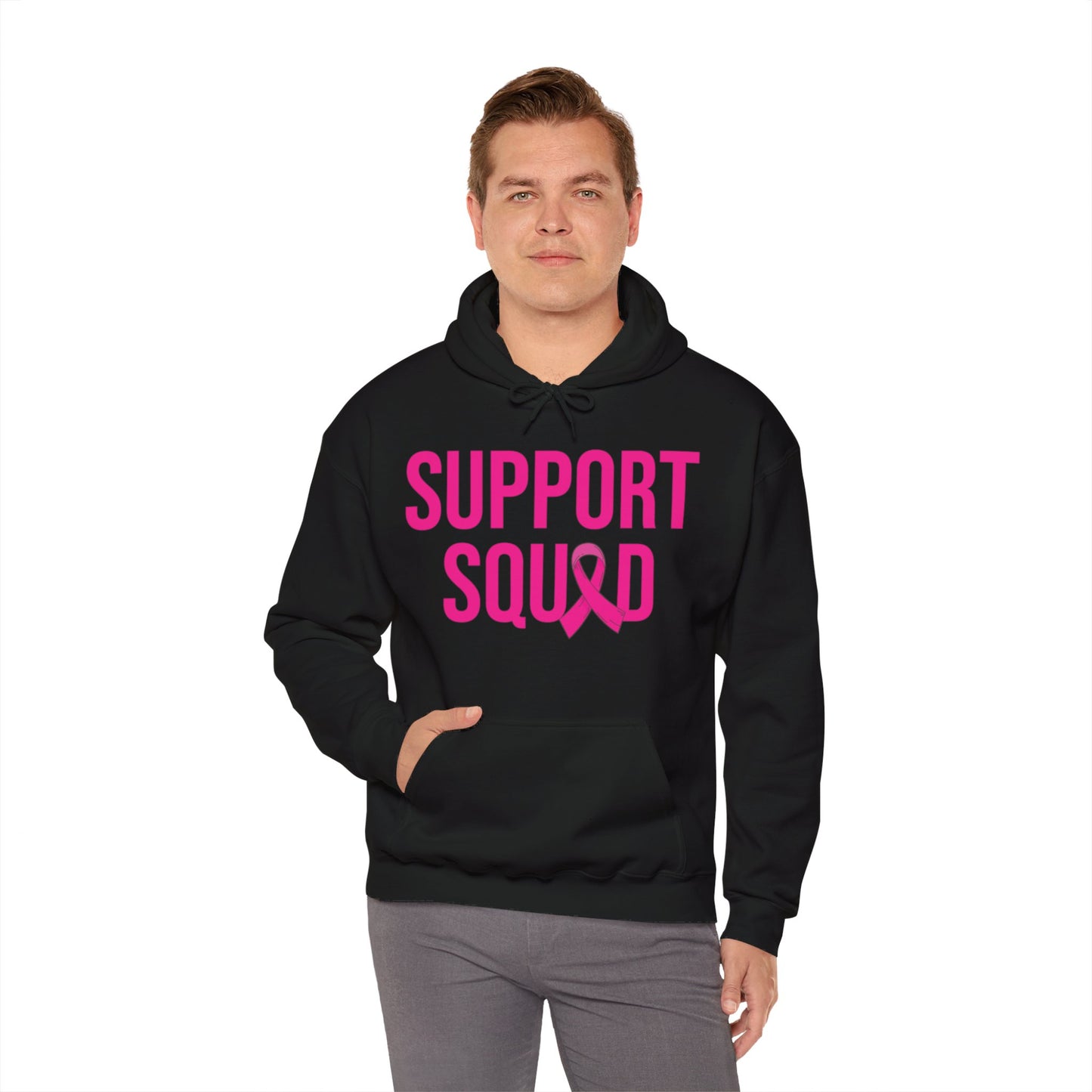 Support Squad Breast Cancer Warrior Awareness October Pink Hoodie