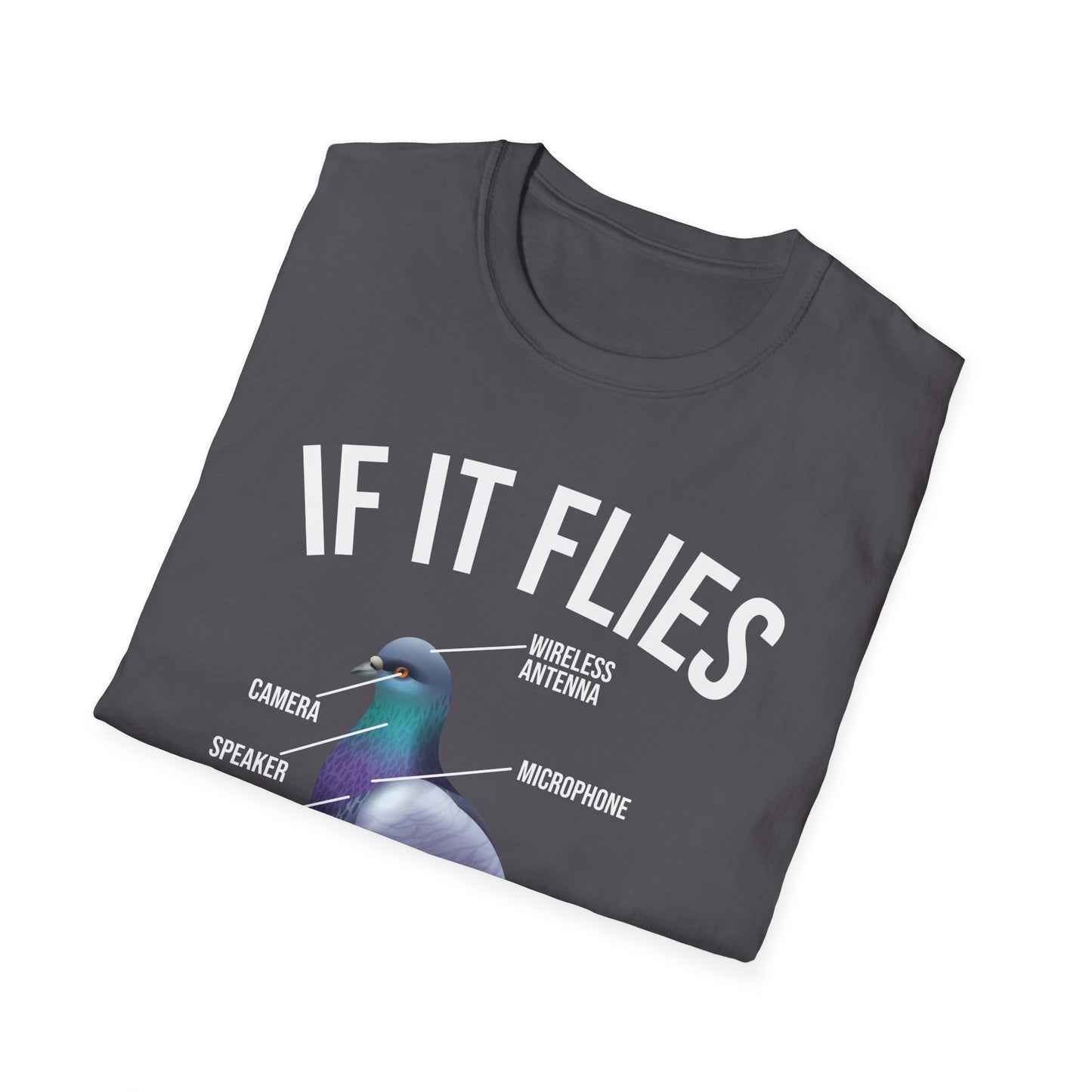 Funny If It Flies It Spies Pigeon Anatomy Bird aren't Real T-Shirt Men Women