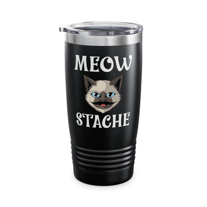 Meowstache Cat Mustache Moustache Beard Bearded Kitten Lovers Tumbler For Men Women Tumbler