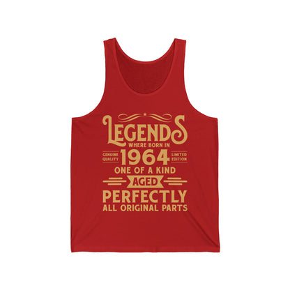 60th Birthday Tee 60 Years Old Vintage Legends Funny Born in 1964 Tank Top for Men Women