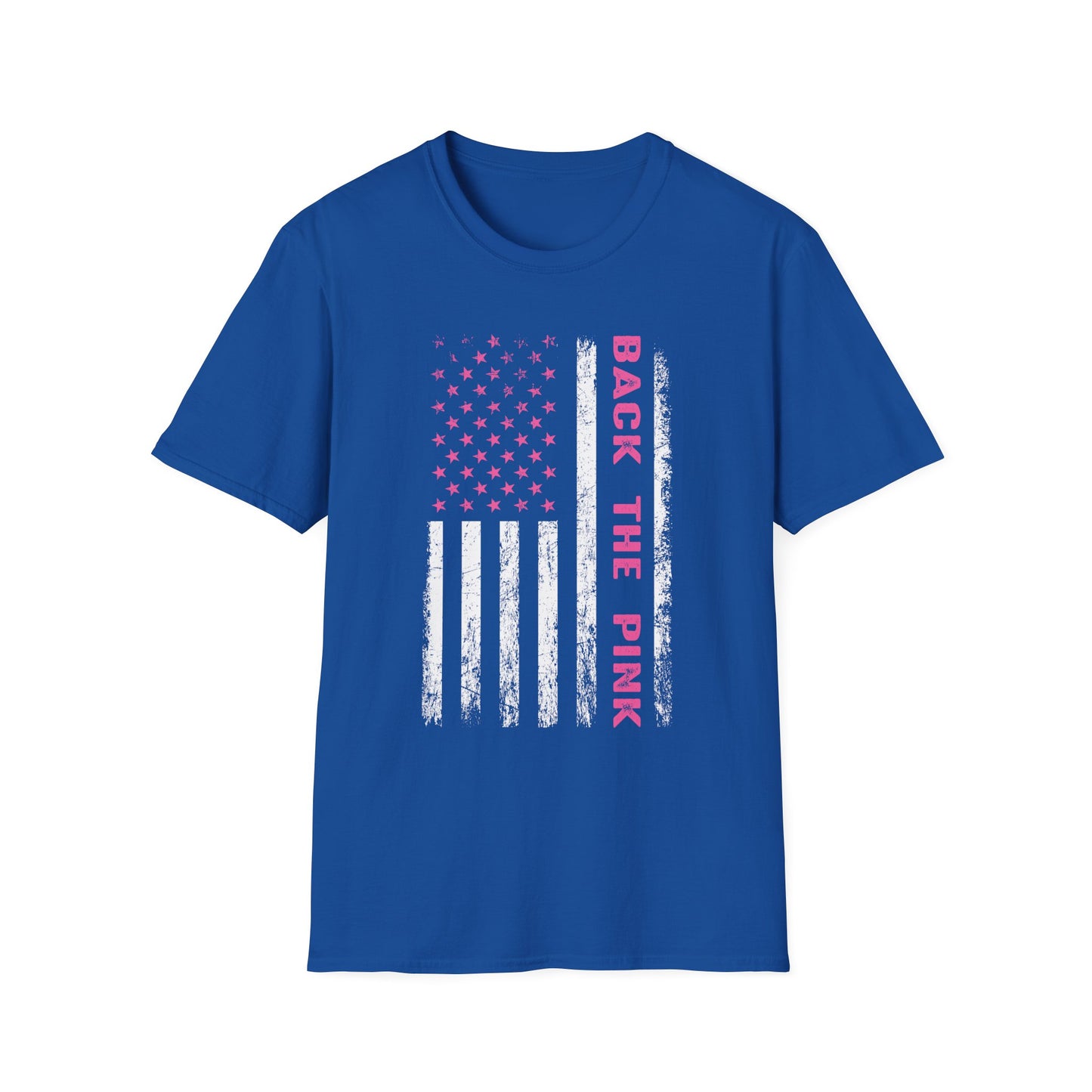 Back The Pink USA Flag Pink Breast Cancer Awareness October Tshirt