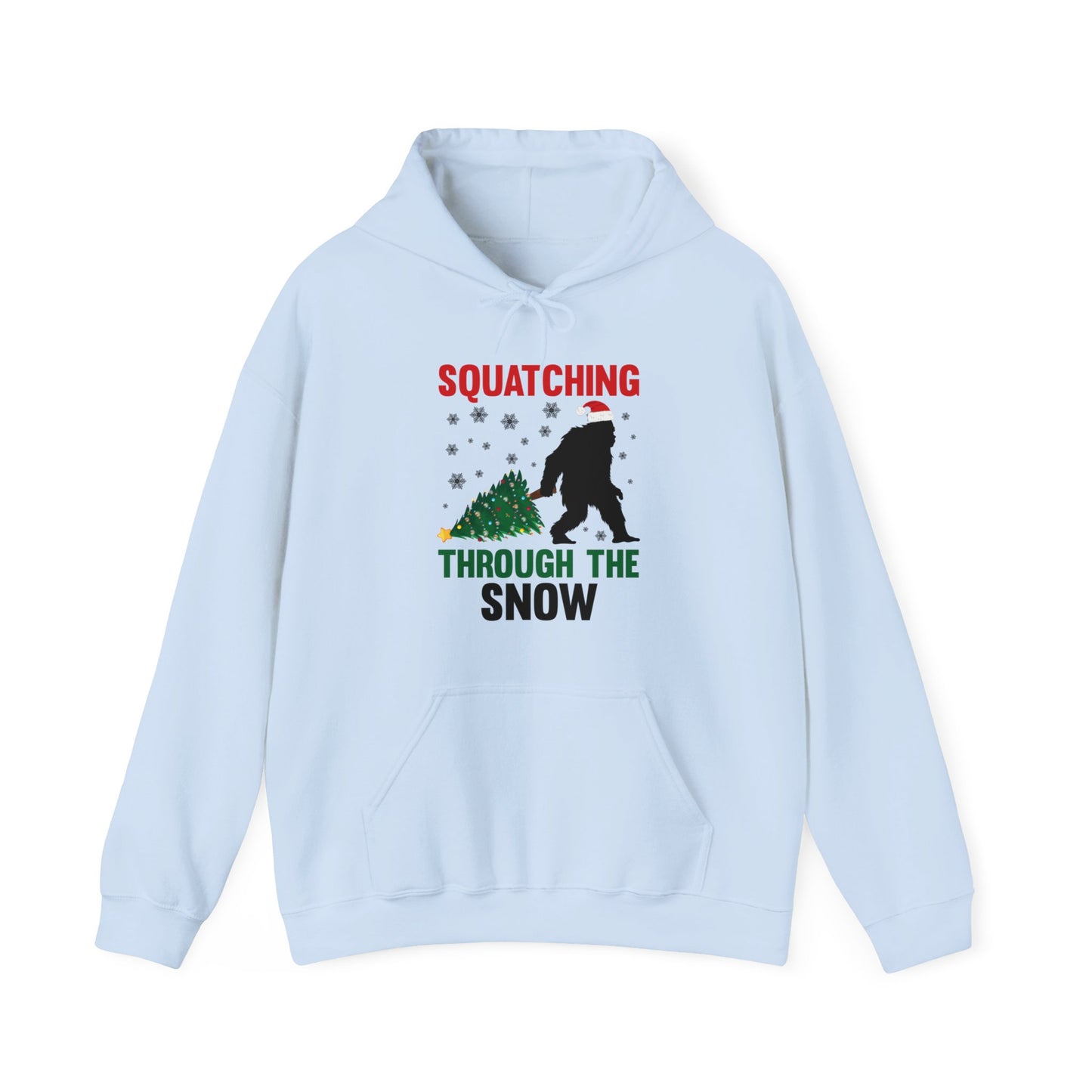 Squatching Through The Snow Funny Bigfoot Christmas Sasquatch Hoodie