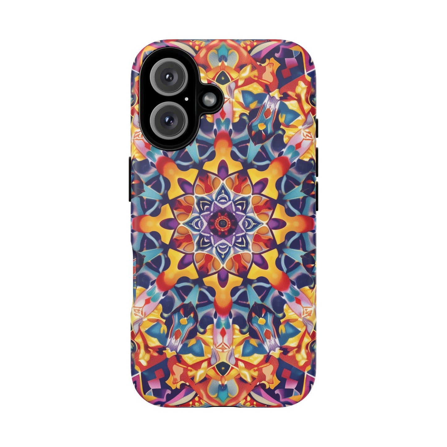 Cosmic Kaleidoscope Pattern iPhone 16 Pro Max Plus Case Wireless Charging Compatible Tough Cases Protection, Magnetic Phone Case for iPhone Classic Series