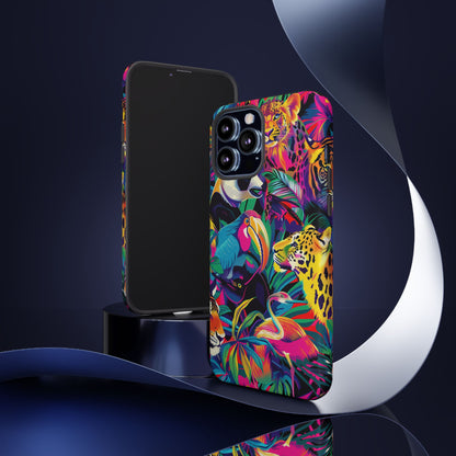 Animal Collage Pattern iPhone 13 14 15 16 Pro Max Plus Case Wireless Charging Compatible Tough Cases Protection, Magnetic Phone Case for iPhone Classic Series