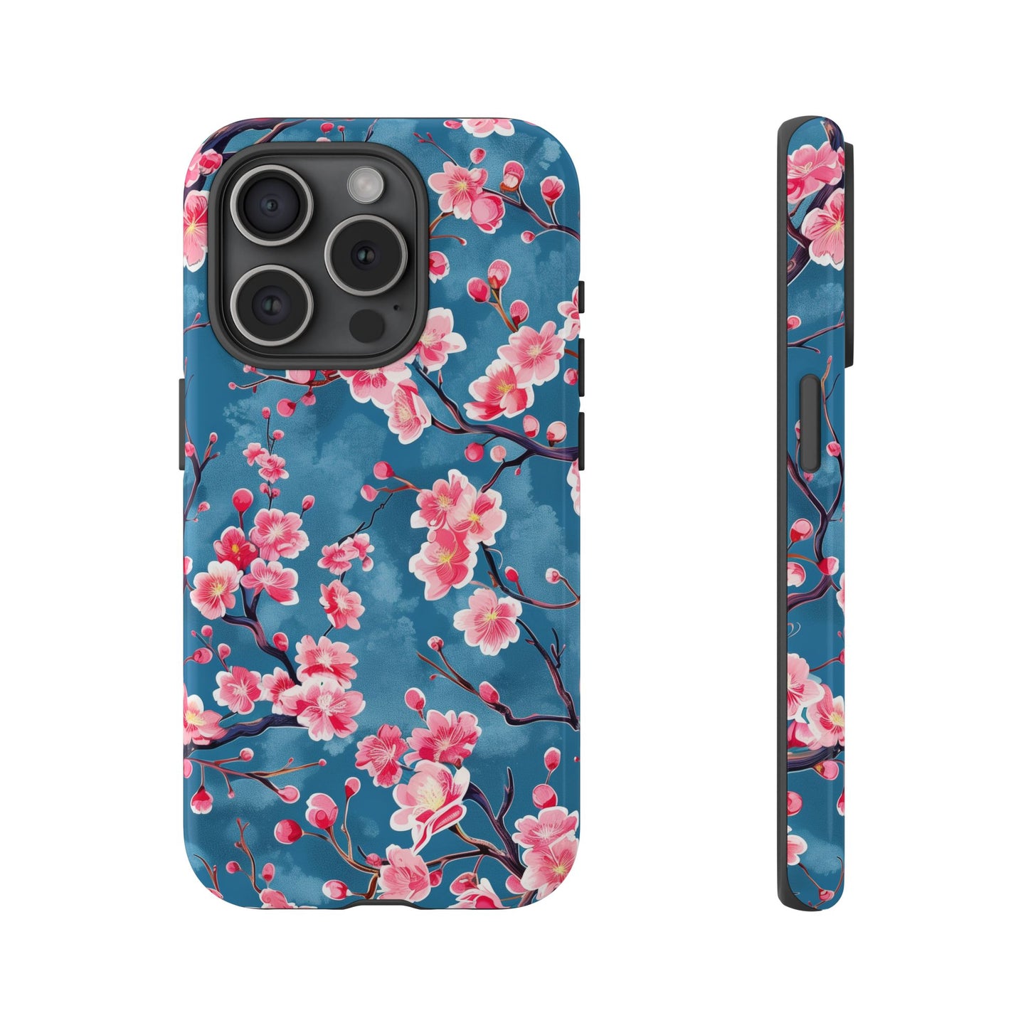 Sakura Blossoms Vibrant Colored iPhone 13 14 15 16 Pro Max Plus Case Wireless Charging Compatible Tough Cases Protection, Magnetic Phone Case for iPhone Classic Series