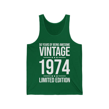 50 Year Old Gifts Vintage 1974 50 Years Awesome 50th Birthday Tank Tops