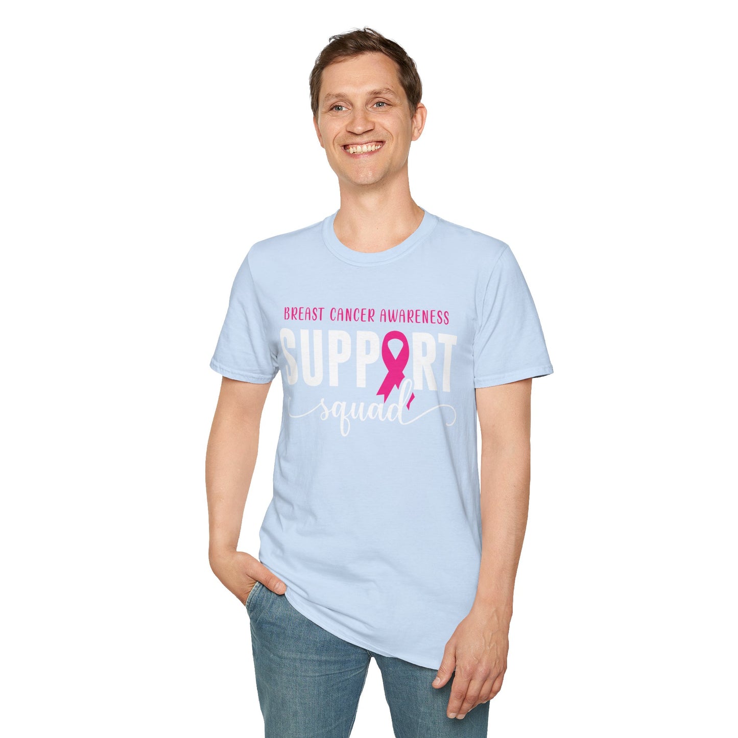 Breast Cancer Shirts Support Squad Tee Breast Cancer Awareness T-Shirt For Men Women