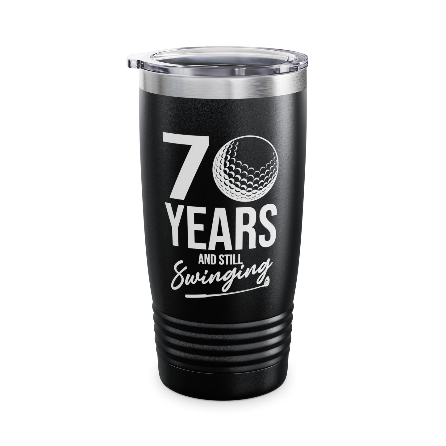 70 Years And Still Swinging 70th Birthday Funny Golf Club Tumbler