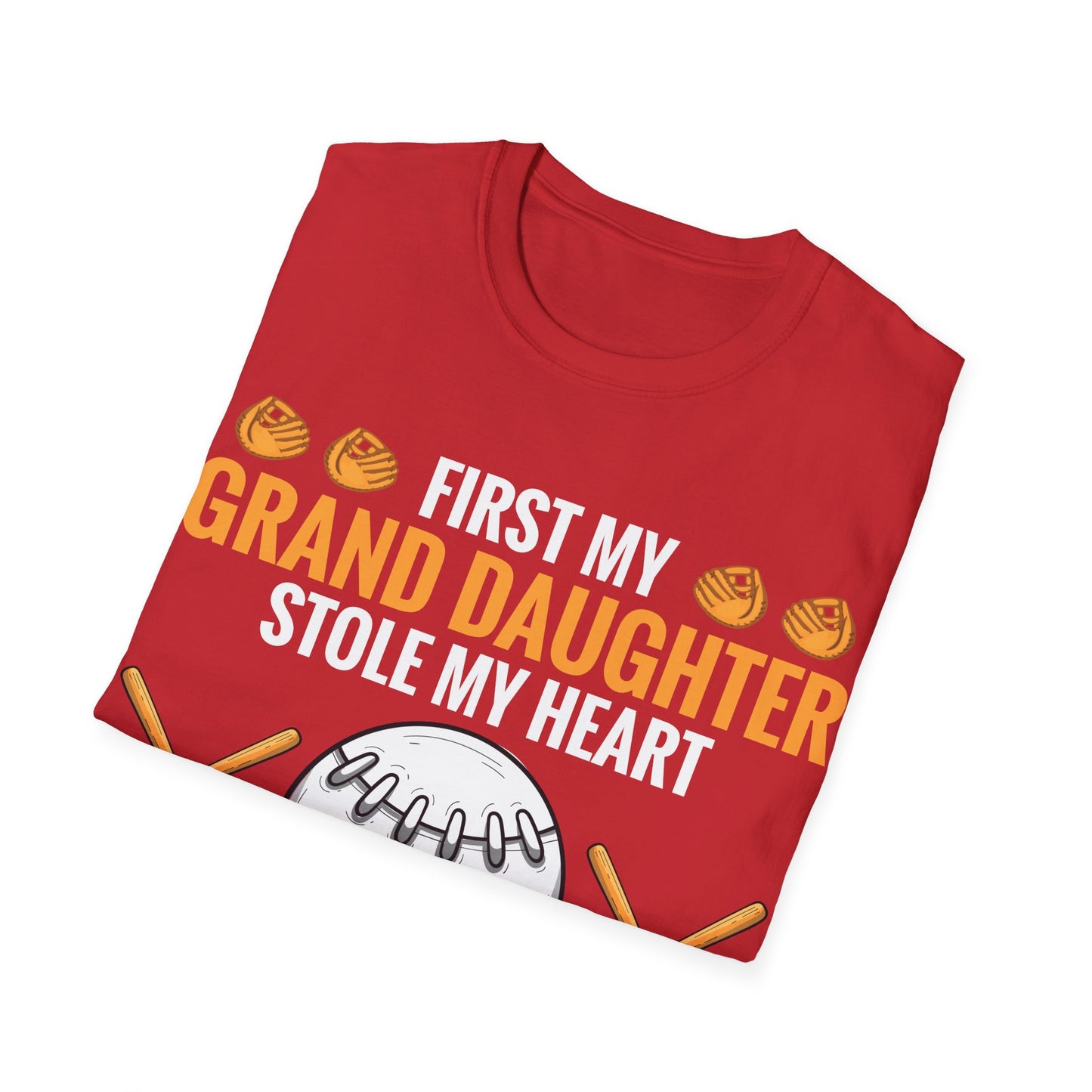 My Granddaughter Plays Softball Baseball Funny Grandparent T-Shirt For Men Women T-Shirt