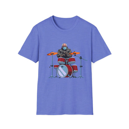 Bernie Sanders Drummer Inauguration Mittens Meme Sitting Drums T-Shirt