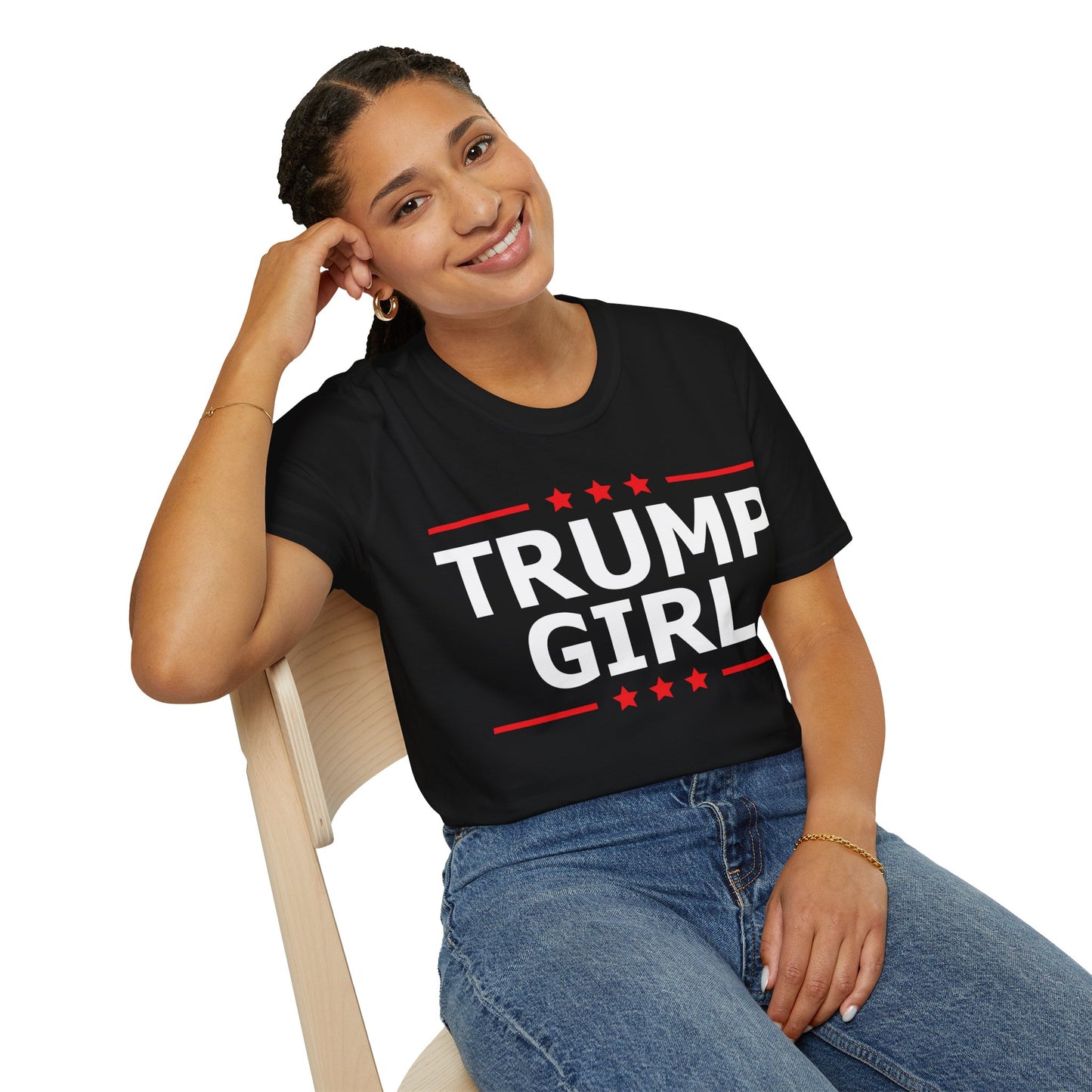 Cute Trump Girl Republican US Flag 2024 Vintage Vote T-Shirt