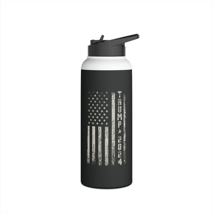 Pro-Trump American Flag Trump 2024 President 45 Water Bottle Men Women