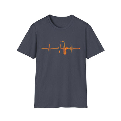 Funny Saxophone Heartbeat T-Shirt, Saxophone Player Music Lovers Shirt