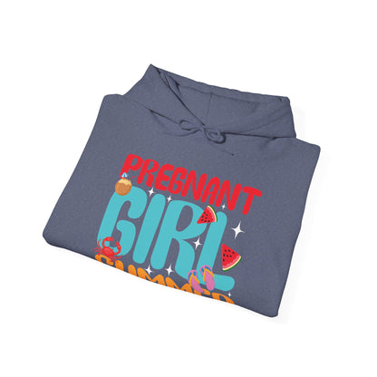 Groovy Pregnancy Reveal Pregnant Girl Summer Hoodie For Baby Shower Hoodie