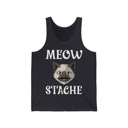 Meowstache Cat Mustache Moustache Beard Bearded Kitten Lovers Tank Top For Men Women Tank Top