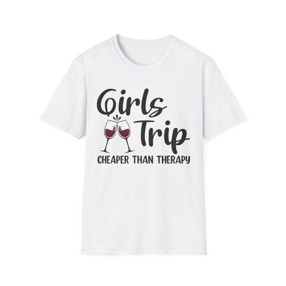 Funny Girls Trip Cheaper Than Therapy Beach Vacation Party T-Shirt For Women