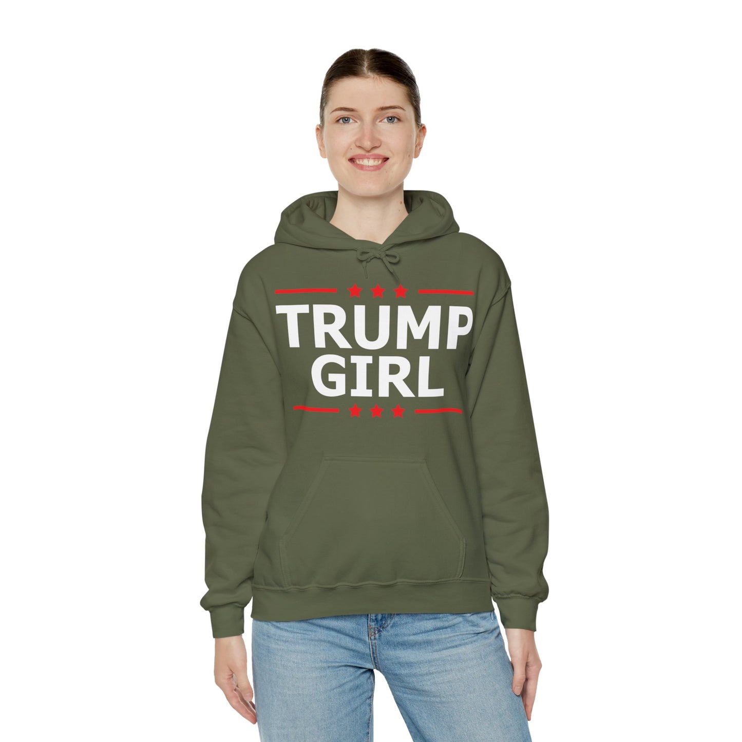 Cute Trump Girl Republican US Flag 2024 Vintage Vote Hoodie