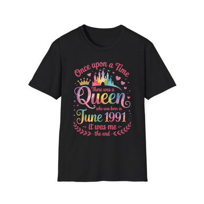 Funny 35 Years Old Birthday Girl 35 Birthday Queen June 1991 T-Shirt For Women