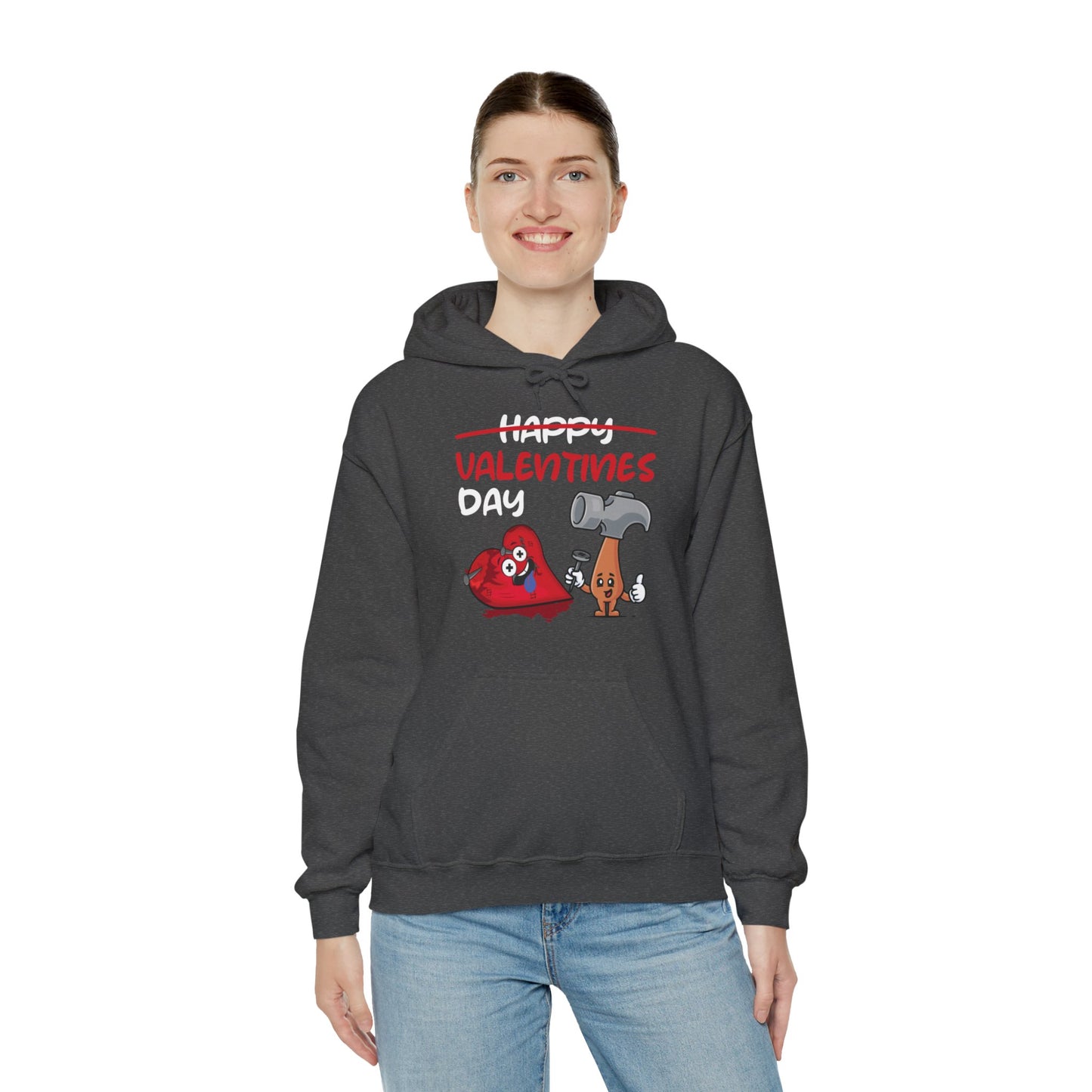 Funny Anti Valentines Day Gift Carpentor Cupid Heart Hammer Nails Hoodie For Men Women Hoodie