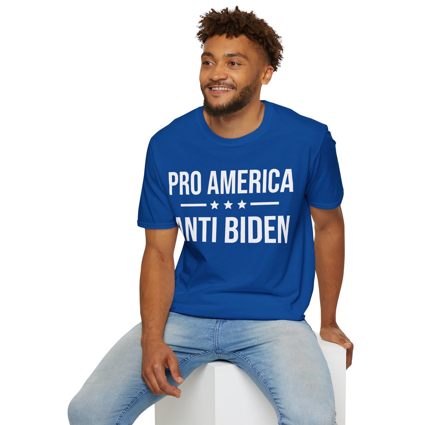 Pro America Anti Biden Flag Impeach Joe Biden Anti-Biden 8646 T-Shirt Men Women