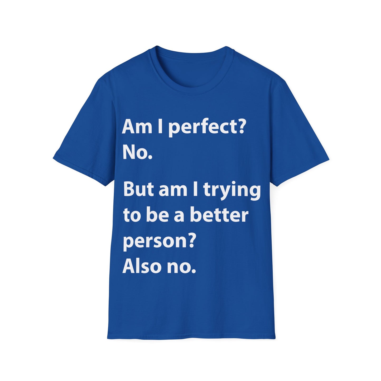 Funny Am I Perfect No. Am I Trying To Be A Better Person Also No Sarcastic T-Shirt