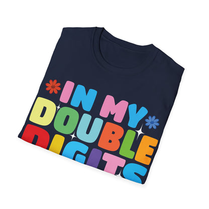 Funny In My Double Digits Era Retro 10 Year Old 10th Birthday Girl T-Shirt For Men Women Kids T-Shirt