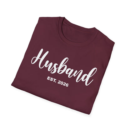 Husband Est 2026 Married Hubby Wife Honeymoon Couple Wedding T-Shirt