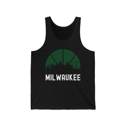 Milwaukee Skyline Wisconsin Cityscape Basketball B-Ball Retro Tank Top For Men Women