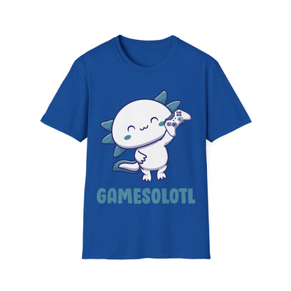 Funny Gamesolotl Gamer Axolotl Fish Playing Video Games Lizard Gaming T-Shirt Men Women