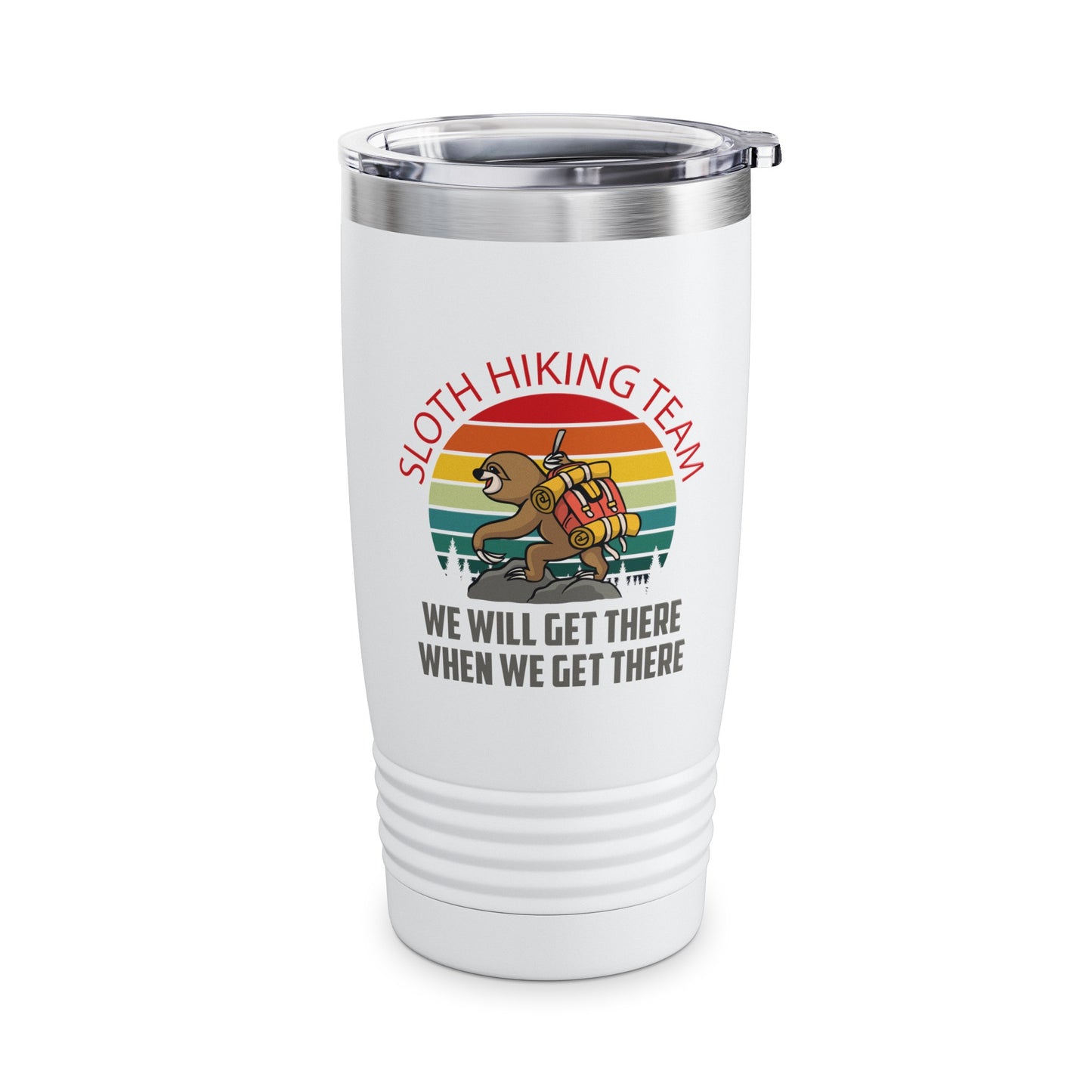 Retro Sloth Hiking Team We'll Get There When We Get There Hikers Hiking Tumbler