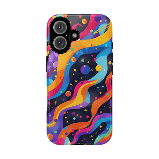 Planetary Parade Vibrant Pattern iPhone 16 Pro Max Plus Case Wireless Charging Compatible Tough Cases Protection, Magnetic Phone Case for iPhone Classic Series