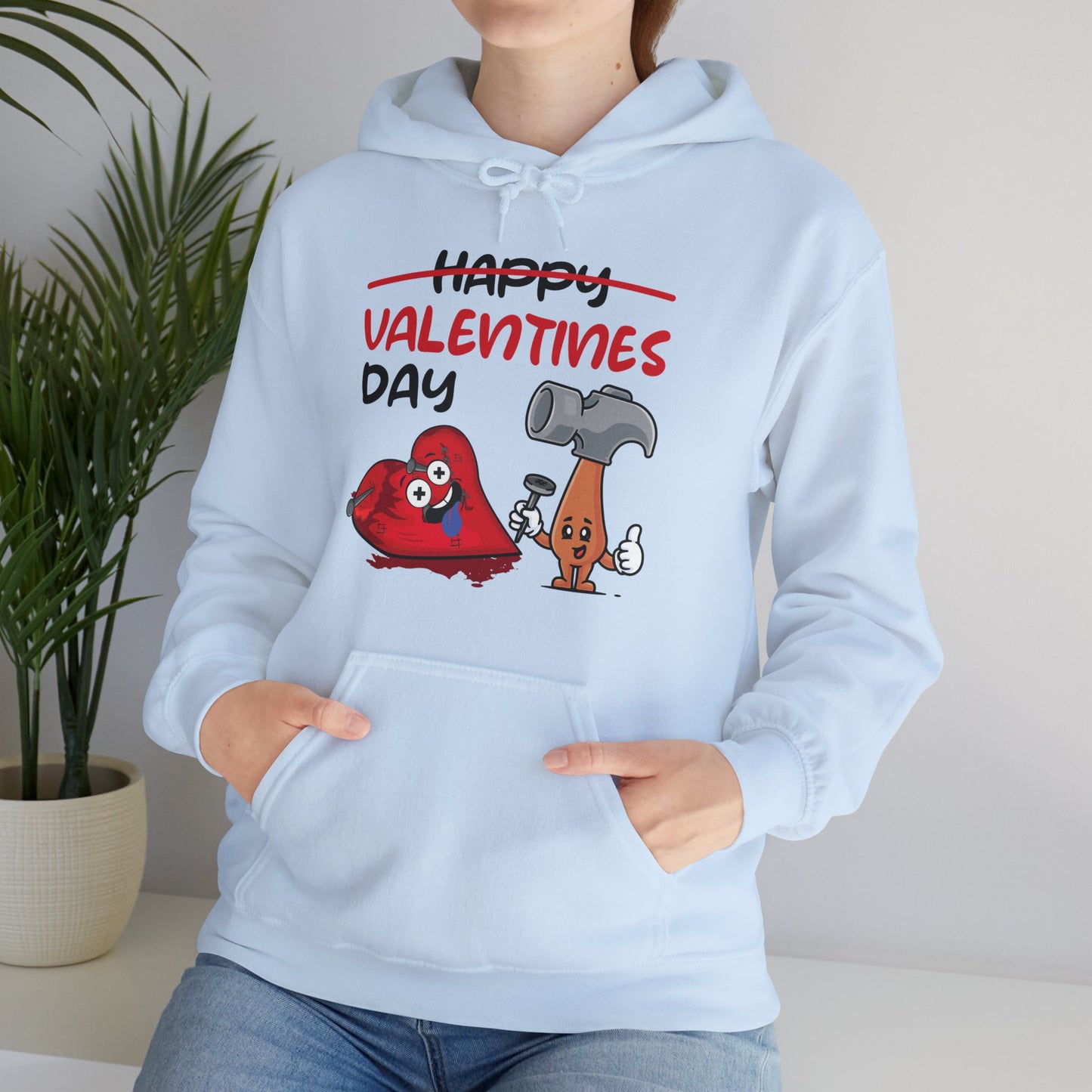 Funny Anti Valentines Day Gift Carpentor Cupid Heart Hammer Nails Hoodie For Men Women Hoodie