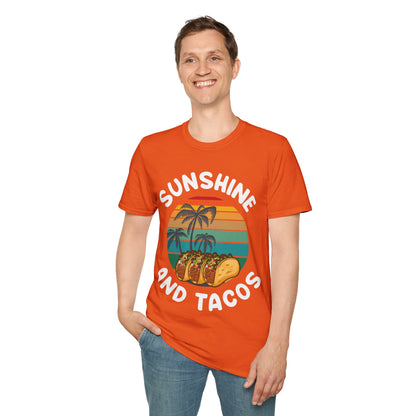 Sunshine And Tacos Taco Lovers Foodie Food Beach T-Shirt Men Women