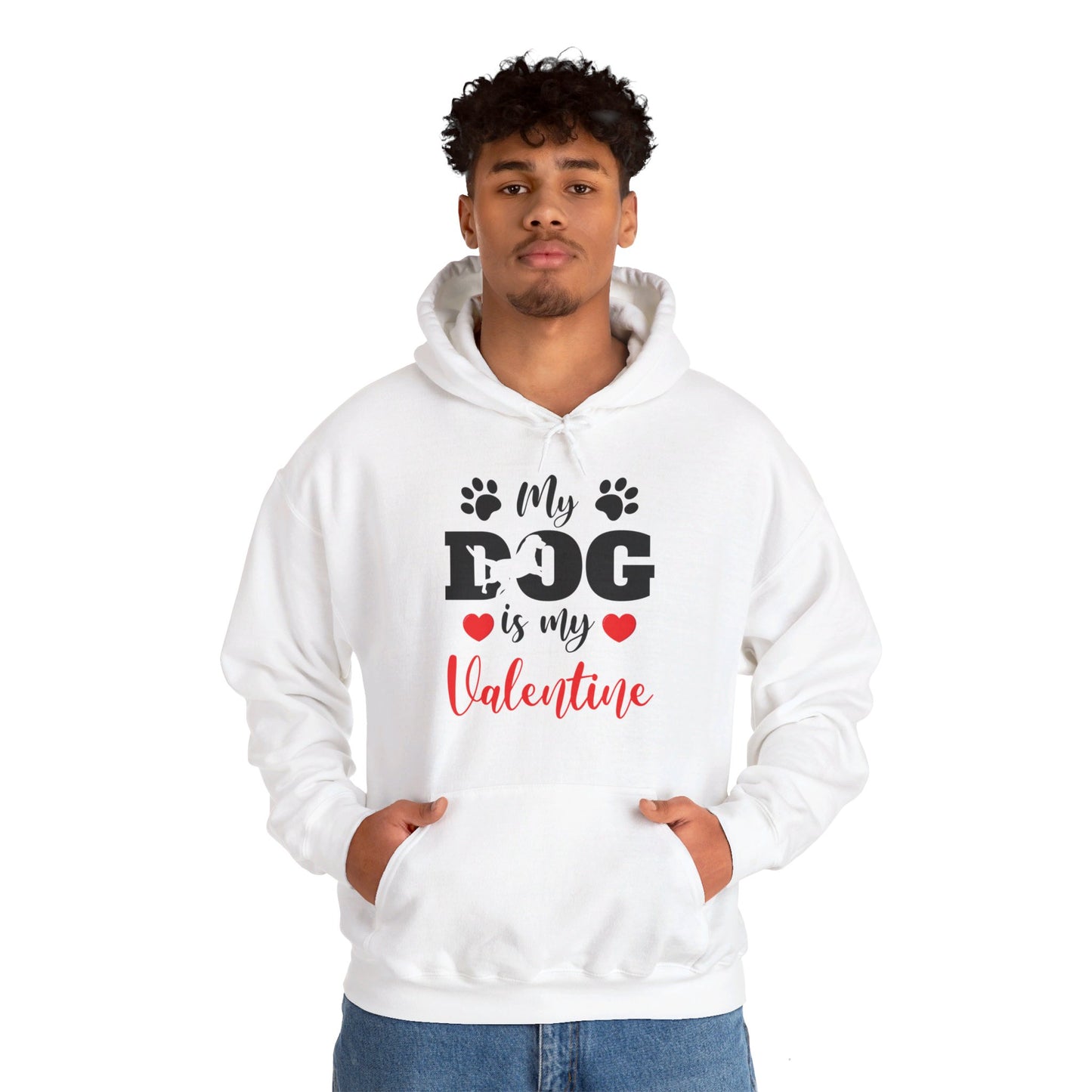 Funny My Dog is My Valentine Dog Lovers Hoodie For Men Women Hoodie
