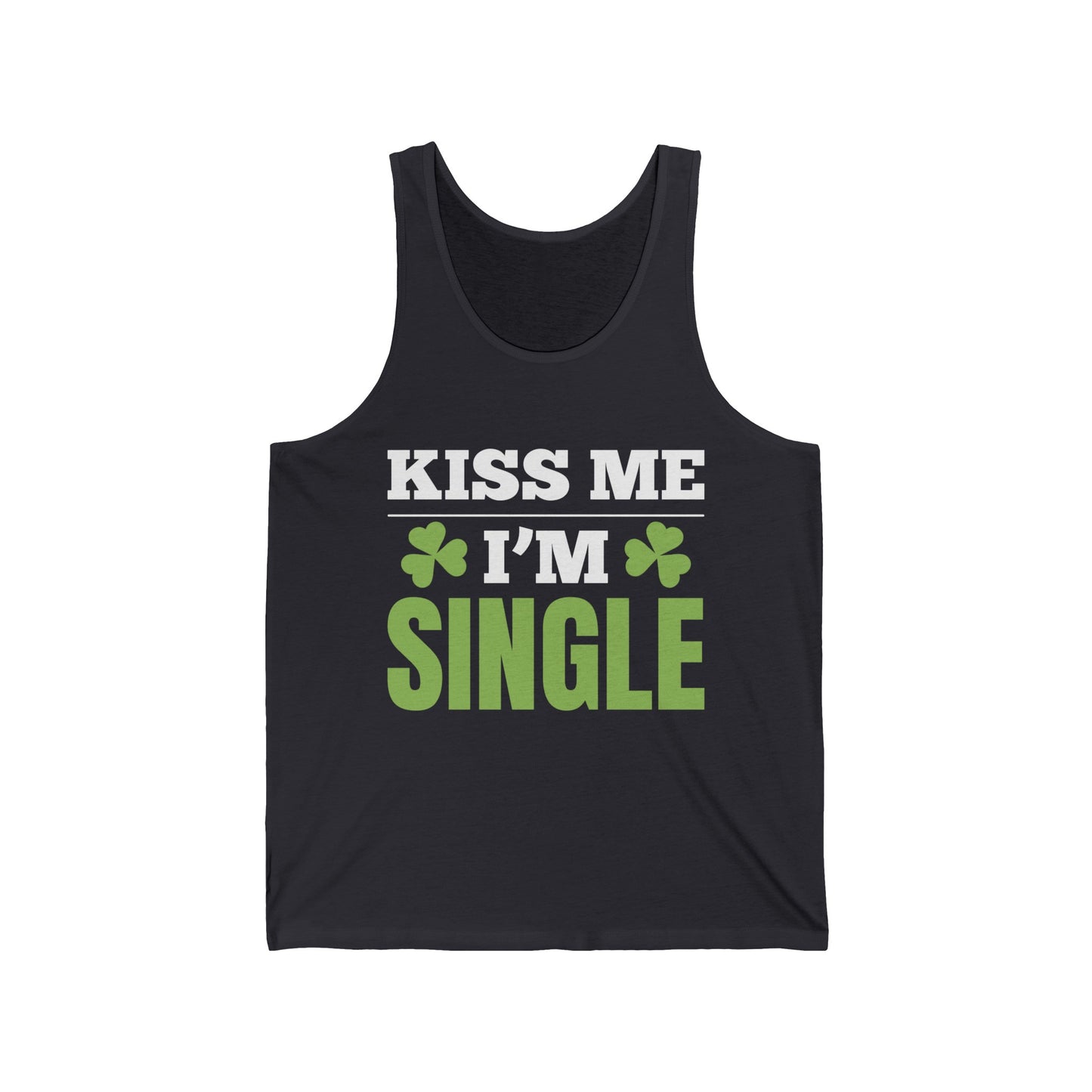 Kiss Me I'm Single Tank Top St Patrick Day Tank Tops for Men Women