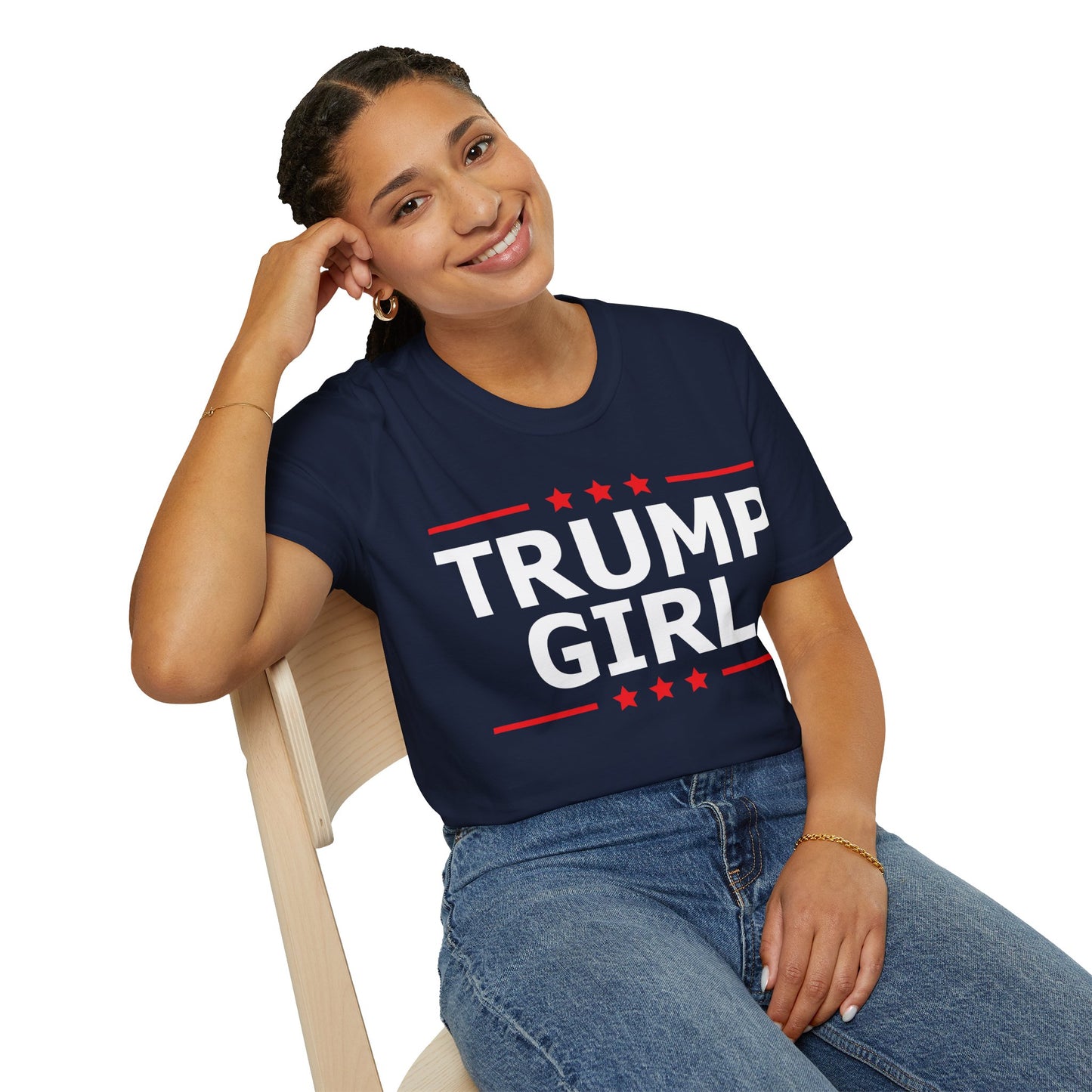 Cute Trump Girl Republican US Flag 2024 Vintage Vote T-Shirt