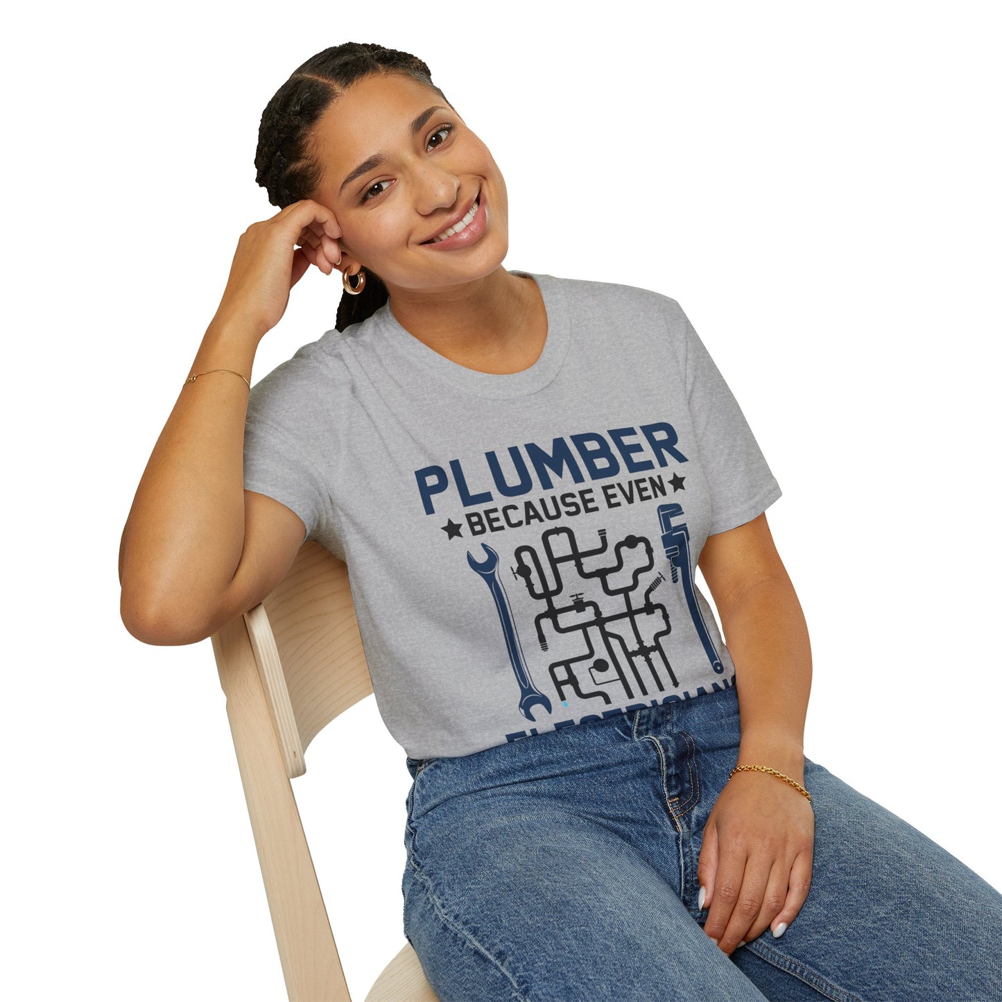 Plumber Because Even Electricians Need Heroes Funny Plumbers T-Shirt For Men Women T-Shirt