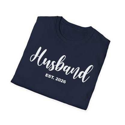 Husband Est 2026 Married Hubby Wife Honeymoon Couple Wedding T-Shirt
