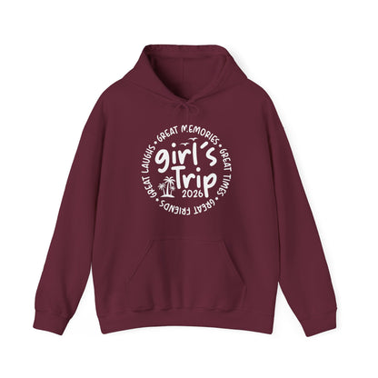 Girl's Trip 2026 Memories Friends Trip Matching Vacation Hoodie For Women
