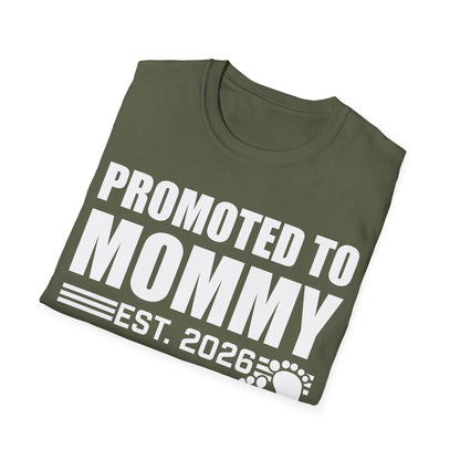 Promoted To Mommy 2026 Pregnancy Announcement Mothers Day Mom To Be T-shirt