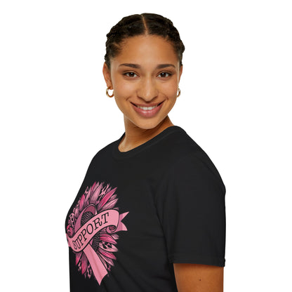Sunflower Pink Breast Cancer Awareness Women Warrior T-Shirt For Men Women