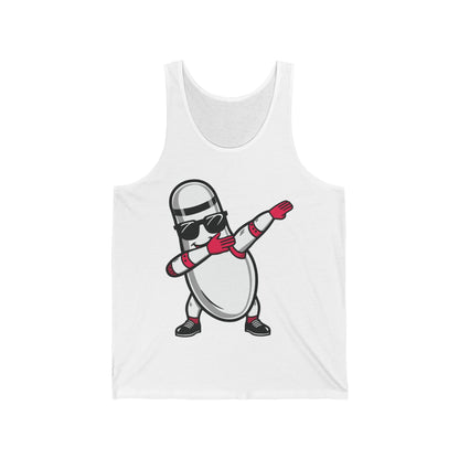 Funny Bowling Pin Dabbing Sunglasses Bowler Player Tank Top For Men Women Tank Top