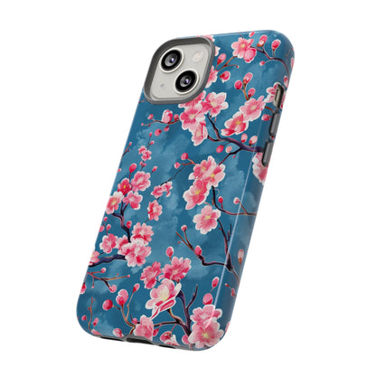 Sakura Blossoms Vibrant Colored iPhone 13 14 15 16 Pro Max Plus Case Wireless Charging Compatible Tough Cases Protection, Magnetic Phone Case for iPhone Classic Series