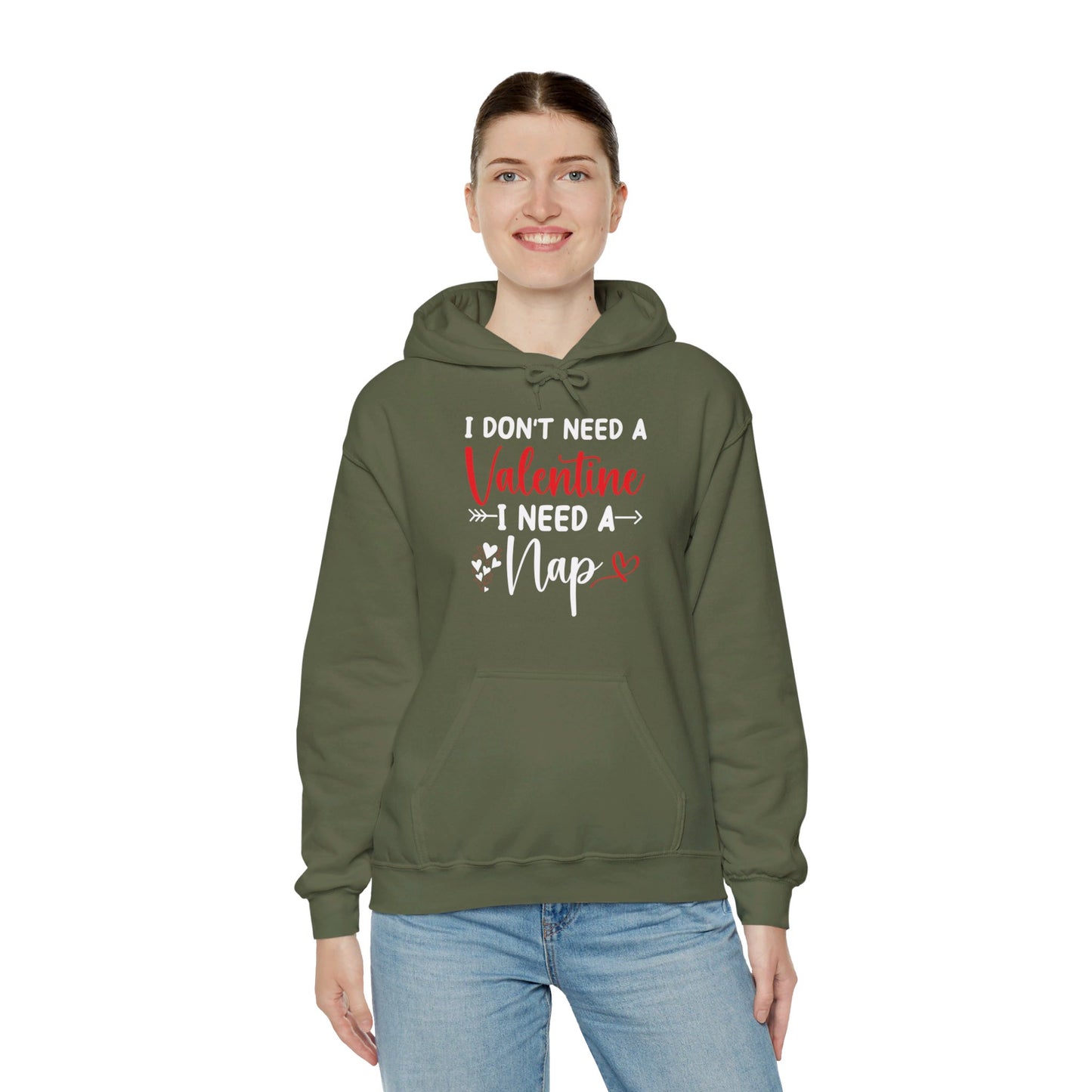 Funny I Don't Need A Valentine I Need A Nap Anti Valentines Day Hoodie For Men Women Hoodie