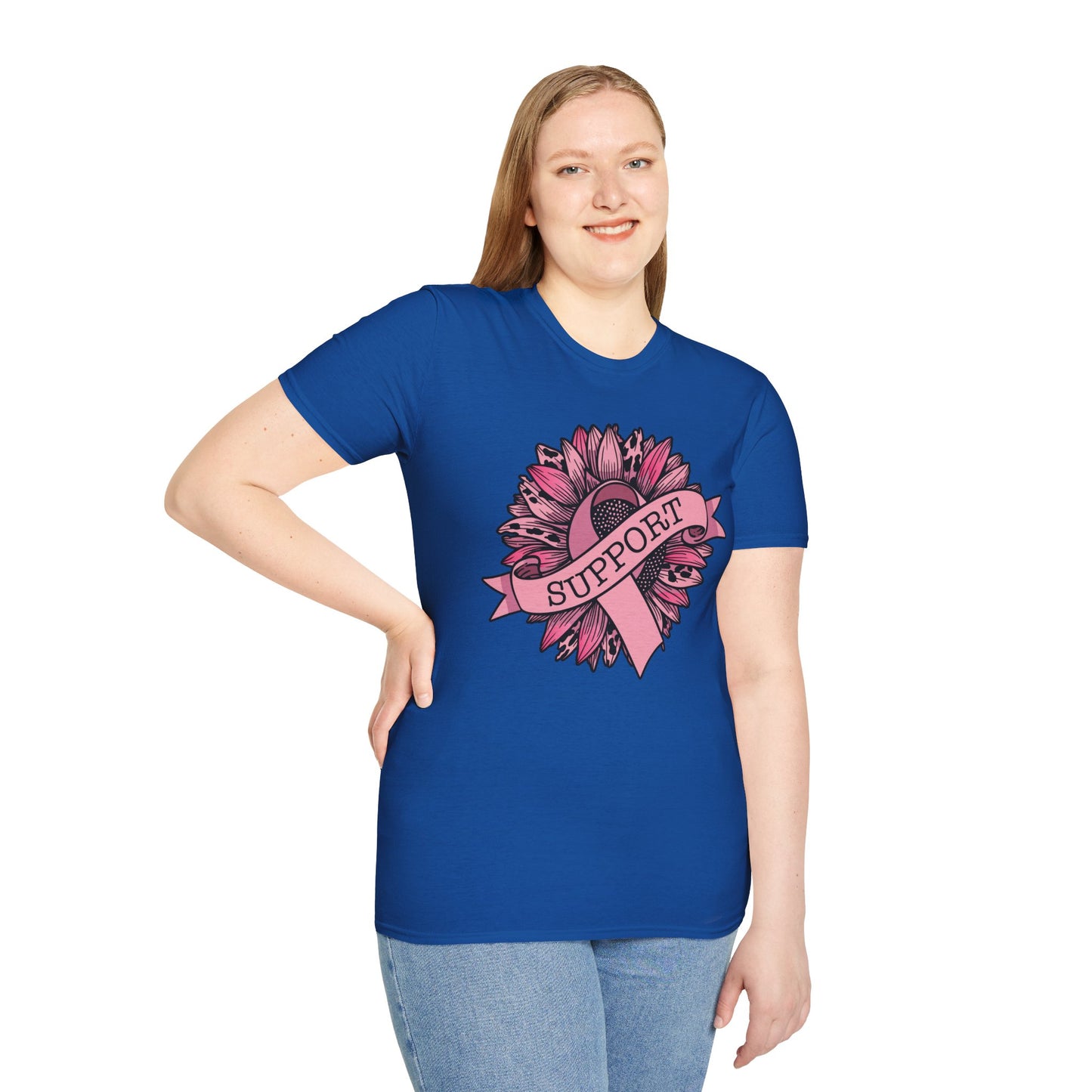 Sunflower Pink Breast Cancer Awareness Women Warrior T-Shirt For Men Women