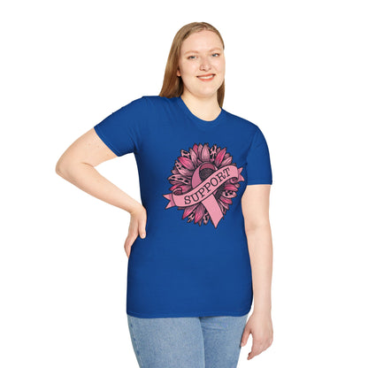 Sunflower Pink Breast Cancer Awareness Women Warrior T-Shirt For Men Women