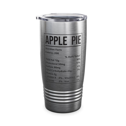 Funny Thanksgiving Christmas Apple Pie Nutrition Facts Tumbler For Men Women