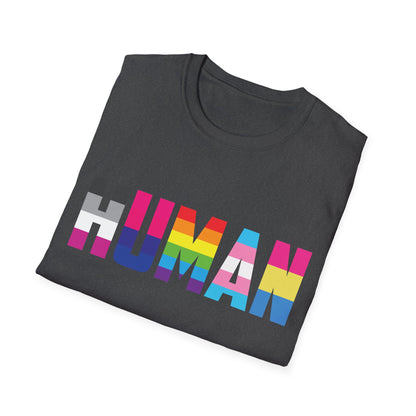 Funny Human LGBT Gay Pride Rainbow Flag Christian Black Man T-Shirt for Men